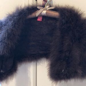 Brown feather evening jacket